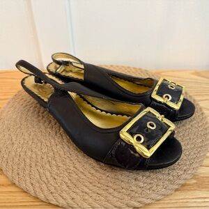 4/$25 • Rampage Wedge Slingback Peep‎ Toes